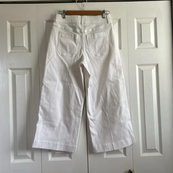 SPANX | Cropped Wide Leg Pants | Size MP | Stretch Pull On Shaping Bone White - Picture 4 of 6